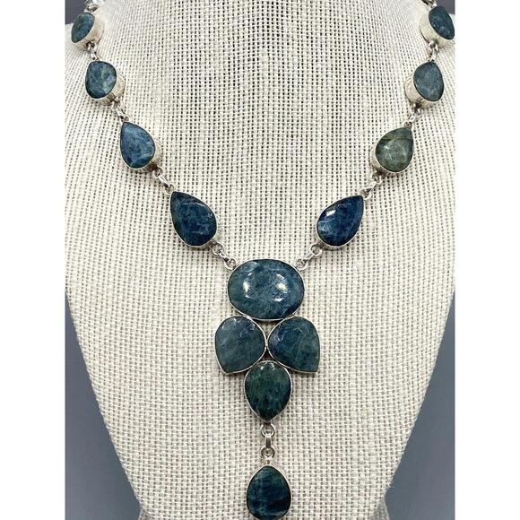 Dominican RARE Larimar Teardrop Gemstone Handmade 925...